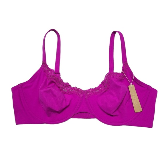 Skims 34DDD Fits Everybody Lace Unlined
Scoop Bra Lollipop Purple - Picture 3 of 7